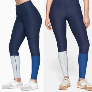 OUTDOOR VOICES Dipped 7/8 Warmup Leggings Navy & Gray XS